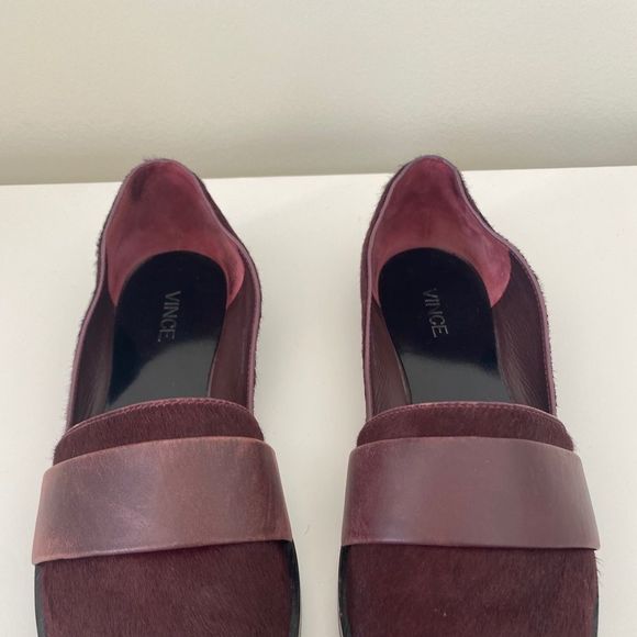 VINCE Mason (Maxon) Maroon Calf Hair Flats - Picture 6 of 16